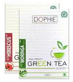 Dophie Moringa Green Tea , Hibiscus Green Tea, Herbal Tea, Antioxidant Healthy Properties,Less Bitter, (Combo Pack Of 2)