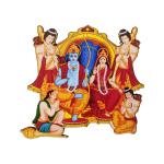Dhcrafts Multicolor Metal Ram, Sita And Hanuman Printed Fridge Magnet, 9.7 X 9.1 Cm