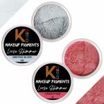 KINDED Greyish Silver and Carrot Red Powder Loose Shimmer Glitter Eyeshadow for Women - Pack of 2, Each Pack 3 g