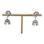 CHAITANYA EMPORIUM fantastic peacock design top with dana intricate tokri drop silver jhumke