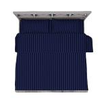 STORIA OF SHED Navy Blue Striped Microfiber King Size Bedsheet with Pillow Cover (2.6 x 2.75 m) (Light_Trail_king_Plain_NavyBlue)