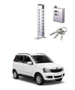 Qiisx 8 Hole Brake Clutch Pedal EXPERT9025 Car Lock Anti-Theft Adjustable Accelerator Throttle Locking Gear Lock (Stainless Steel) for Mahindra Quanto