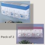 Homeleven AC Cloth Cover Split Indoor Unit Dustproof Stretchable with Elastic All Weather Air Conditioner Dust Cover for 1.5 and 2 Ton Indoor Unit (Pack of 2, Multi Design)