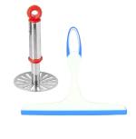 URBAN BUY Stainless Steel Pav Bhaji Masher With Kitchen Cleaning Plastic Mini Wiper and Multicolour, Pack of 2