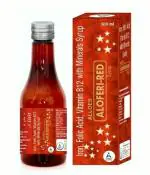 Alloes Aloferi Red Iron Folic Acid,Vitamin B12 With Minerals Syrup for Men And Women|Tonic Syrup to Help Restore Iron Defiency |300ml