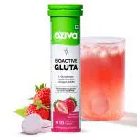OZiva Bioactive Gluta Fizzy - 15 Effervescent Tablets (Pack of 1) | L-Glutathione, Hyaluronic Acid, Astaxanthin, Lycopene | Strawberry Swirl