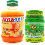 Herbshd Pharmaceutical Perfect Health 50 Cap & Antagel Antacid Syrup 200ml For Hyper Acidity