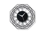 RAP CREATION Luxurious Octagon Metallic Wall Clock for Home and Kitchen | 35 x 35 (cm) | Stylish Latest Home Decor | Black Color (Battery Included)