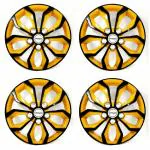 PRIGAN KUV100 Black Yellow Wheel Cover 14