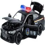 KTRS ENTERPRISE 1/32 For BMW M4 Police Car Model Toy Cast Alloy Metal Body With Sound And Light Pull Back