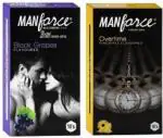 MANFORCE 3in 1 (Ribbed Contour Dotted) Flavoured Condoms - 10 Pcs x Pack of 2