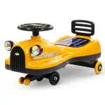 Baybee Trio Kids Magic Swing Cars for Kids, Twister Ride on Toy Kids Car with Scratch Free PP Wheels, Music & Led Lights | Push Ride on Baby Car | Magic Car for Kids 3 to 8 Years Boy Girl (Orange)