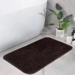 SITTELLA Anti Skid Water Soaking Microfiber Bathroom Door Mat, Water Absorbent mat (35x55cm) (Brown)