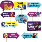 Festiko 10 Pieces Sonic Birthday Theme Photo Booth Props For Kids, Theme Birthday Party PhotoBooth Props And PhotoBooth Of Different Birthday Themes (Sonic Birthday Props)