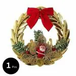 CraftVatika Christmas Wreath Decoration for Home Decor (Golden)