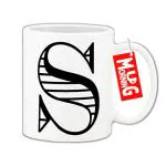 Mug Morning S Letter Mug Floral Design Coffee Mugs with Letter S S Alphabet Mugs Letter Mugs