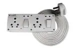 Elegant Casa Multipurpose 5 +5 Pin Extension Board with Individual 2 Switch Button 1.5 Mm Long Wire Cable Cord with 16amp Socket wire 3 Meter