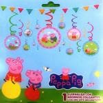 aizelx Peppa Pig Swirls Hanging Swirl Decorations for Wall for Boy and Girl Baby Shower Party Favors, Wedding, Birthday, Festival, Christmas, Events, Home Decor Set of 12