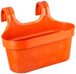 Kraft Seeds Orange Double Hook Railing Hanging Planters With Quirky Design 25X13X13 cm (Pack of 3)