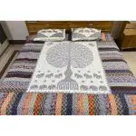 YAMINI Tree and Animal Pattern Premium Printed Cotton Bedsheet with 2 Pillow Covers 100% Cotton, Size 8.5ft x 8ft