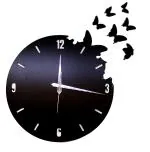 Black Butterflies Wall Clock, Wall Clock Minimalist, Wall Clock (28CM x 28CM)