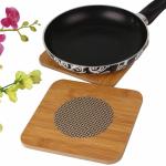 GOROFY Bamboo Wooden Coasters Kitchen Hot Pads Table Ware Pad Place mat for Hot Pans, Tea Cup, Home, Kitchen Dining Pan Pot Holder (Pack of 1)