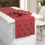 ODE & CLEO Cotton Table Mat with Table Runner, Beadwork at Flower Motif Terracotta, Placemat for Dining Table, Washable, Anti-Skid & Stain Resistant - Set of 7