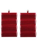 atorakushon Velvet 12 Pair Earrings Organizer accessories Vanity Storage Box For Women and Girls Pack of 2 Maroon
