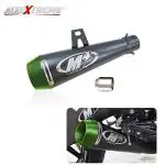 AllExtreme EX51MSG 51mm Inlet Long Grenade Launcher Shape Exhaust Pipe Muffler Silencer with Explosion Fire Shot Sound Compatible for Scooter Motorbike (Green Tail)