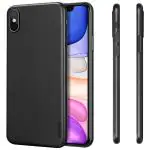 Memumi Apple iPhone Xs Max Slim Series Ultra Thin Back Cover Case, 0.3 mm, Thinfit, Matt Finish, Fingerprint and Scratch Resistant (Black)