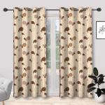 Amazures 2 Piece Brown Color Unique Design 3D Digital Printed Polyester Eyelet Shilhouette Door Curtain - 4 x 7 feet (Pack of 2)