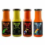 Naagin - Indian Hot Chilli Spicy Sauce The Original, Kantha Bomb, Smoky Bhoot & The 65, Bottle (230gm, Pack of 4)