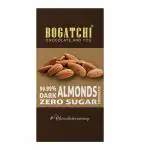 BOGATCHI Chocolate 99% Dark| Almonds | Real Cocoa Intense Dark Chocolate, 60 gm