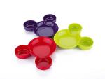 TENEZA Plastic Unbreakbale Mickeyy Shaped Kids Snack Serving Plate ( Set of 3, Multicolour)