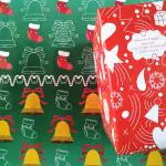 eVincE Christmas Wrapping Papers | Red Doodle & Green Bells - 2 Patterns | 5 x 2 Rolls | 10 Fact filled Gifts Wraps