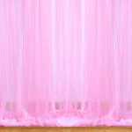 1iAM 2pcs Pink Backdrop Decoration Net - Large Size, Stitched with Ribbon, Nylon Made, Reusable, Soft, Wrinkled Free, 8.5x5ft Each, Cabana Tent Party Decoration Items for Birthday, Anniversary