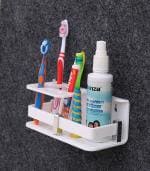 Sarvatr Wall Mounted Acrylic Toothpaste Tumbler Stand with Handwash Stand Acrylic Toothbrush Holder