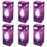 PHILIPS 4-watt Filament Candle LED Bulb | Diffused Candle Bulb For Home & Decoration | Bulb Base: E14, Cool White | Pack of 6