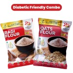 NutriTokri Combo of Ragi Flour -1 KG & Healthy Oats Atta -1 KG | 100% Natural Finger Millet Flour | Nachni Atta | Rich in Calcium & Protein | Helps Manage Weight | Whole Grain Flour | Antioxidant-Rich