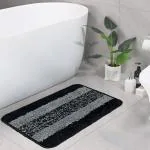 SITTELLA Anti Skid Water Soaking Microfiber Bathroom Door Mat, Water Absorbent mat (35x50cm) (Black)