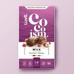LuvIt Cocoism Belgian Chocolates| 34% Milk Cocoa with Hazelnut & Raisin| Pack of 1 - 90 gm