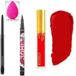 BINGEABLE...ENJOY THE DIFFERENCE Hda36H Pen Eyeliner Black Kajal Puff Liquid Lipstick (Set Of 4)