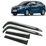 Kingsway Car Wind Deflectors Rain Guard Window Visor for Maruti Suzuki Baleno 2015, 2016, 2017, 2018 Model, Car Door Visor with Chrome Lining Online India, Car Sun Shades