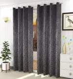 JARS Collections Set of 2 Velvet suede Blackout Grey Window Curtains(4x5 ft)