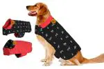 Sage Square Premium Reversible Double Sided Dog Coat | Ultra Warm Windproof Winter Vest | Thicker Fleece Jacket For Cold Weather (Black and Red) (Small) (12 Inches)