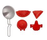 First Front Aluminium Tadka Pan With 4 Pcs Solid Plastic Sancha Set and (Multicolour, Pack of 2)