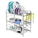 Zaib Wall Mounted Stainless Steel Rust Proof Kitchen Rack Bartan Stand for Home and Kitchen / Utensils Organizer 18x18