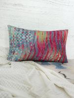 ZEBA World Cushion Cover for Sofa, Bed Poly Canvas Aqua Fin Print | Multi - 12x22in(Pack of 1)