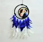 ColorSplash Customized Dream Catcher With Photo Frame For Mom Birthday Gift, Home Decore Decorative Showpiece - 50 cm (Wood, Blue, White)