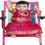 Veenu MINI EASY CHAIR- EXTRA-WIDE FOLDABLE, LIGHT WEIGHT, RUST PROOF, 3 YEARS WARRANTY Metal Outdoor Chair  (Pink, Pre-assembled)